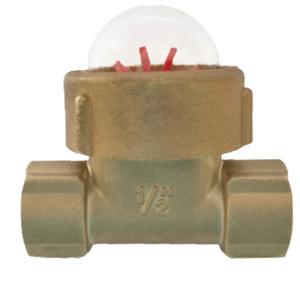 Hemisphere Glass Brass Water Flow Indicator Sight Glass