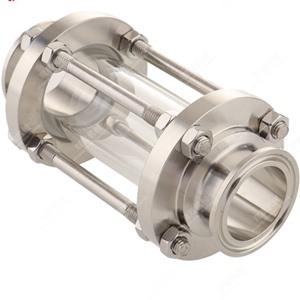 Stainless Steel  Sanitary Full View Sight Glass Flow Indicator Clamp Ends