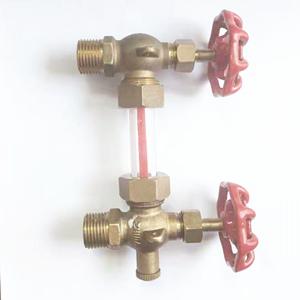 Simple Brass Gauge Valve With Tubular Glass Tube